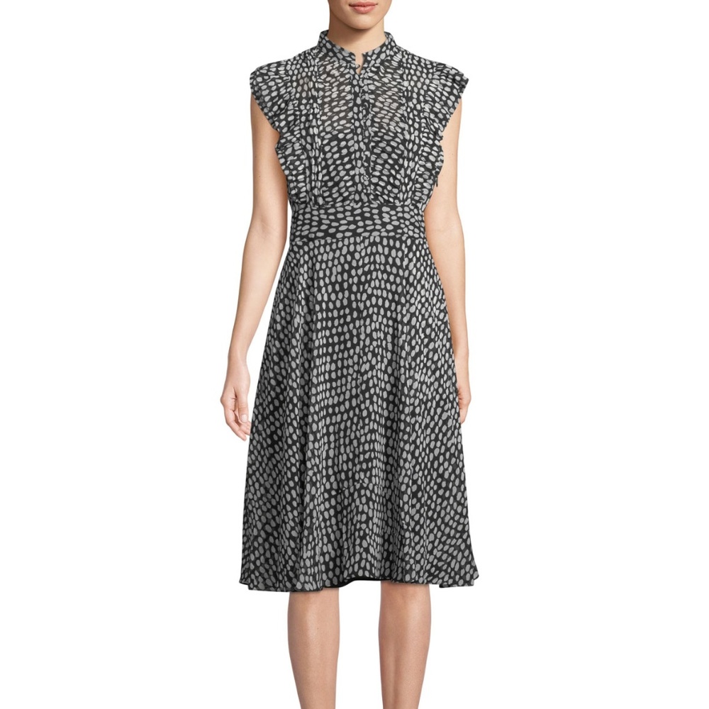 NWT Club Monaco Saffra Printed Ruffle Dress (I28) - Picture 1 of 8